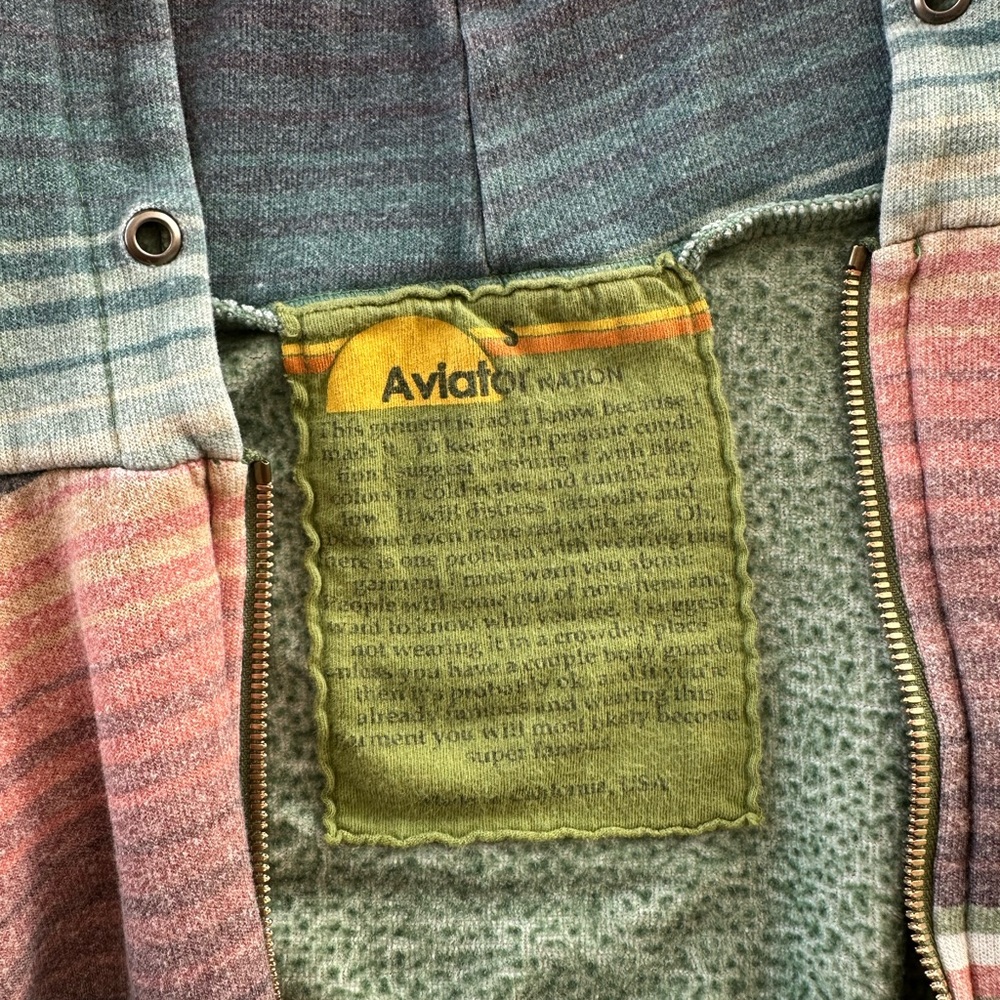 Unisex Aviator Nation Multi-Color Zip Up Hoodie - Picture 3 of 4